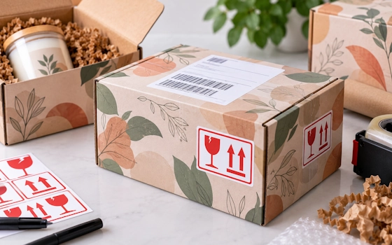 Fragile Labels on Box