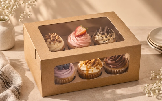 Bakery Box with Window Cut Outs