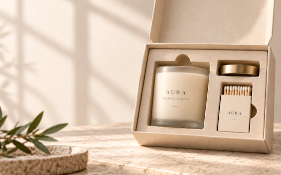 Candle Box with Compartment