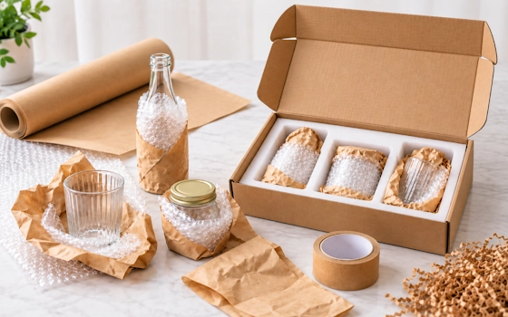Glassware Wrapping before Shipping
